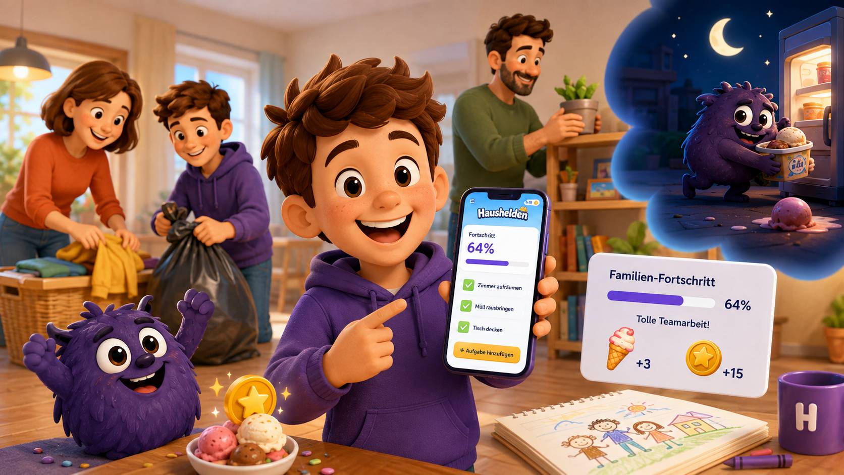 Ein Tag voller Abenteuer mit der Haushelden-App