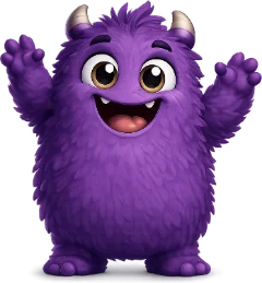 Monster mit erhobenen Armen freut sich