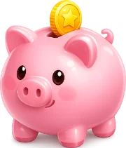 Sparschwein mit goldener Sternmünze